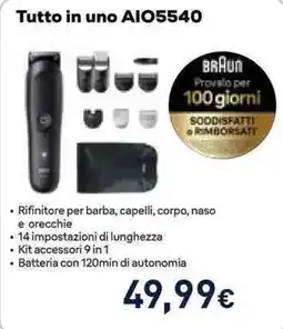 Unieuro BRAUN Rifinitore per barba, capelli, corpo, naso e orecchie offerta