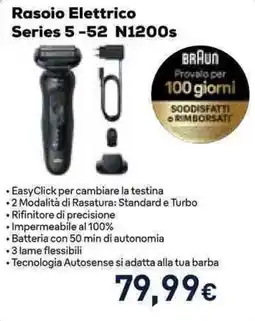 Unieuro Rasoio Elettrico Series 5 -52 N1200s BRAUN offerta