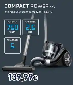 Unieuro COMPACT POWER XXL Aspirapolvere senza sacco offerta