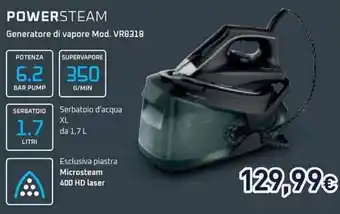Unieuro POWERSTEAM Generatore di vapore Mod. VR8318 offerta