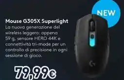Unieuro Mouse G305X Superlight offerta
