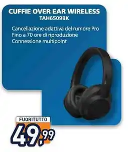 Unieuro CUFFIE OVER EAR WIRELESS TAH6509BK offerta