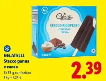Lidl GELATELLI Stecco panna e cacao offerta