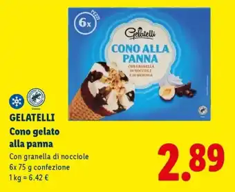 Lidl Gelatelli Cono gelato alla panna offerta