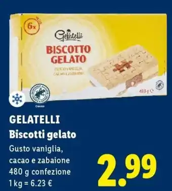 Lidl Gelatelli Biscotti gelato offerta