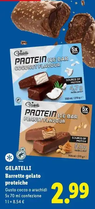 Lidl Gelatelli Barrette gelato proteiche offerta