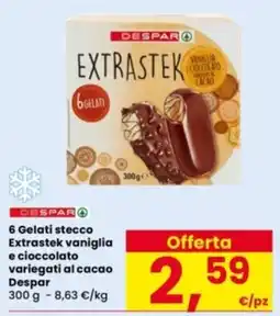 Interspar Gelati stecco Extrastek vaniglia e cioccolato al cacao Despar offerta