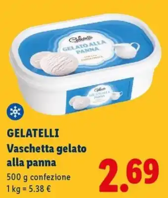 Lidl GELATELLI Vaschetta gelato alla panna offerta