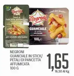 Supermercati Piccolo Negroni Guanciale in Stick/Petali di Pancetta Affumicata offerta