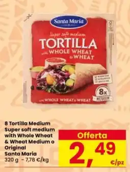 Interspar Tortilla Medium Super soft medium with Whole Wheat & Wheat Medium o Original Santa Maria offerta