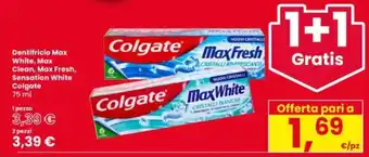 Dentifricio Max White, Max Clean, Max Fresh, Sensation White Colgate