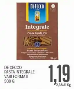 Supermercati Piccolo DE CECCO PASTA INTEGRALE offerta