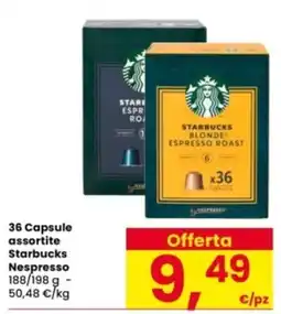 Interspar 36 Capsule assortite Starbucks Nespresso offerta