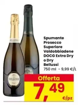 Interspar Spumante Prosecco Superiore Valdobbiadene DOCG Extra Dry o Dry Bellussi offerta