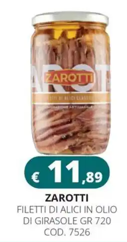 Altasfera ZAROTTI FILETTI DI ALICI IN OLIO DI GIRASOLE offerta