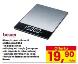 Interspar Bilancia pesa alimenti elettronica KS34 Beurer offerta
