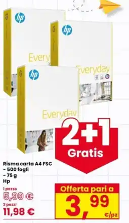Interspar Risma carta A4 FSC Hp offerta