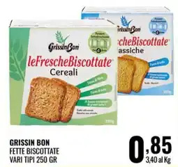 Gecop Grissin Bon Fette Biscottate Vari Tipi offerta