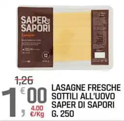 A&O Lasagne fresche sottili all'uovo Saper di Sapori offerta
