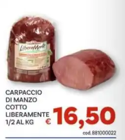 Vivo Supermercati Carpaccio di manzo cotto liberamente offerta