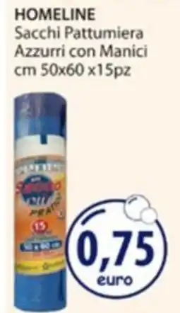 Acqua & Sapone HOMELINE Sacchi Pattumiera Azzurri con Manici offerta
