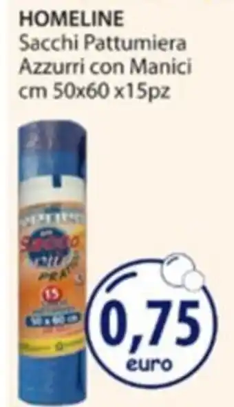 Acqua & Sapone HOMELINE Sacchi Pattumiera Azzurri con Manici offerta