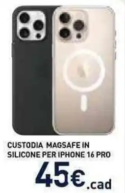 Unieuro Custodia magsafe in silicone per iphone 16 pro offerta