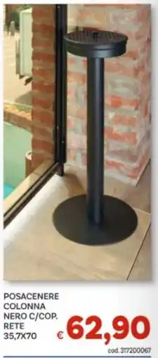 Vivo Supermercati POSACENERE COLONNA NERO C/COP. RETE offerta