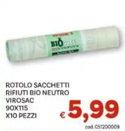 Vivo Supermercati Rotolo sacchetti rifiuti bio neutro Virosac offerta