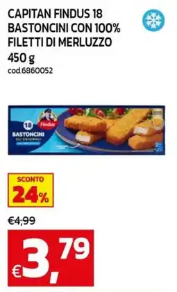 C+C Cash and Carry CAPITAN FINDUS 18 BASTONCINI CON 100% FILETTI DI MERLUZZO offerta
