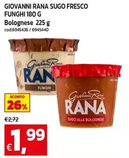 C+C Cash and Carry Giovanni Rana Sugo Fresco offerta