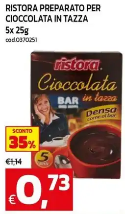 C+C Cash and Carry ristora Cioccolata in tazza offerta