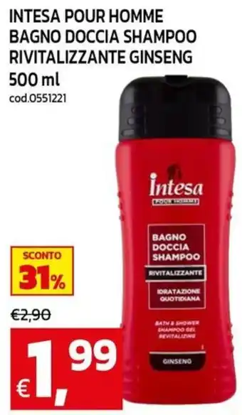 Intesa Pour Homme Bagno Doccia Shampoo Rivitalizzante Ginseng