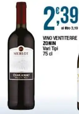 Sidis Vino Ventiterre Zonin Merlot offerta