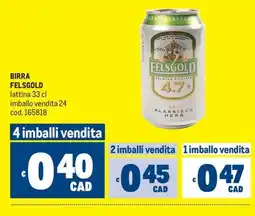 Metro BIRRA FELSGOLD offerta