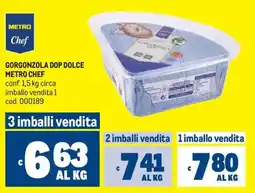 Metro Gorgonzola DOP Dolce Metro Chef offerta