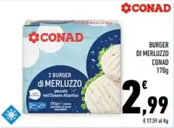 Conad Margherita Burger di Merluzzo CONAD offerta