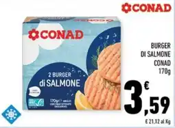 Conad Margherita Burger di Salmone CONAD offerta