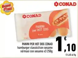 Conad Margherita Panini per Hot Dog Conad offerta