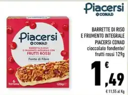 Conad Margherita Barrette di riso e frumento integrale Piacersi CONAD offerta