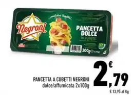 Conad Margherita Pancetta a cubetti Negroni offerta