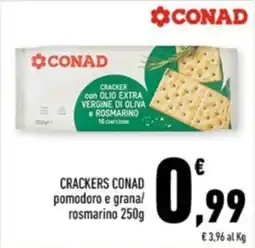 Conad Margherita CRACKERS CONAD pomodoro e grana/rosmarino offerta