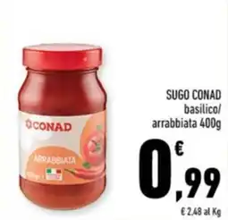 Conad Margherita SUGO CONAD basilico/arrabbiata offerta