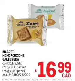 Metro Biscotti monoporzione Galbusera offerta