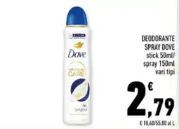 Conad Margherita DEODORANTE SPRAY DOVE offerta