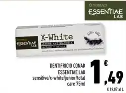 Conad Margherita DENTIFRICIO CONAD ESSENTIAE LAB offerta