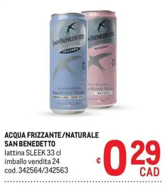 Metro ACQUA FRIZZANTE/NATURALE SAN BENEDETTO offerta