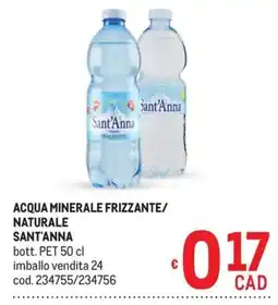 Metro Acqua minerale frizzante/naturale Sant'Anna offerta