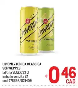 Metro LIMONE/TONICA CLASSICA SCHWEPPES offerta