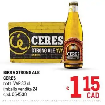 Metro BIRRA STRONG ALE CERES offerta